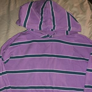80’s Inspired Purple Stripped Hoodie